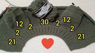 BAŞLANGIÇ, yepyeni örgü yelek yapılışı, yakadan başlama kolay yelek modeli, #knitting #sweater