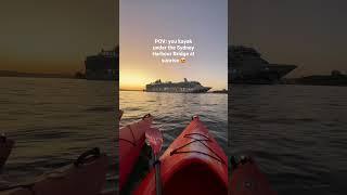 Kayak under the SYDNEY HARBOUR BRIDGE  #travel #sydney #kayaking #sunrise #outdoors