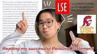 Reading my LSE x USC Annenberg masters successful personal statement/ statement of purpose 