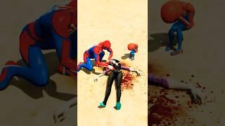 FATHER SPIDERMAN TRYING TO SAVE MUMMY SPIDER WOMEN | MARVEL TOYS #ytshorts #gta #ragdolls #spiderman