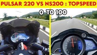 Pulsar 220F VS NS 200 | 0 TO 100 | TOPSPEED BATTLE !!!