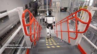 Elon Musk's Tesla Optimus Humanoid Robot Navigating by itself even on Difficult Terrain #optimus