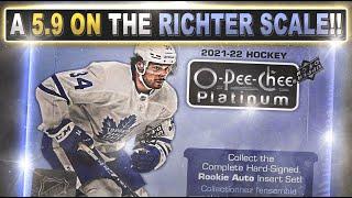 A 5.9 ON THE RITCHER SCALE!!! - 21/22 Upper Deck O-Pee-Chee Platinum Hobby Box - Hockey Card Break