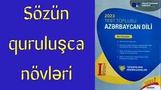 Sözün quruluşca növləri .Azərbaycan dili test toplusu