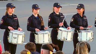 Барабанщицы МВД. Репетиция парада. Drummers