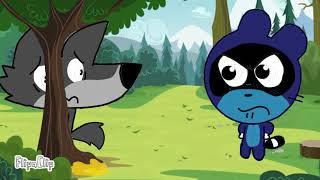 Wolf 1 pees in a tree!(pango and friends)