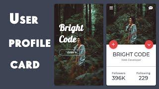 How To Create A User Profile Card Using HTML CSS | Ui Web design Tutorial