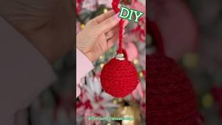 Cozy yarn ornament craft #diy #christmas #thecozychristmascottage
