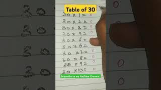 Easy Table Trick of 30 #shorts  #tablestricks #tableof30 #tables #30katable #mathstables