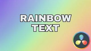 How to make an Animated Rainbow Gradient Text Effect in DaVinci Resolve 18