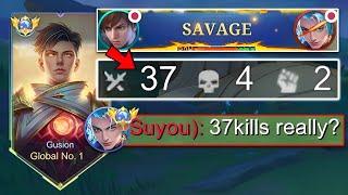 WTF DAMAGE!! 37 KILLS SAVAGE GUSION BEST BUILD AND EMBLEM