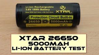 Xtar 26650 5000mAh Li-ion 3.7V Battery - Capacity test