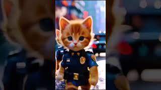 Catrider #viral video cat raiding police  officer #short