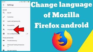 How to change language of Mozilla Firefox android browser