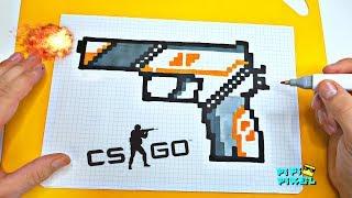 P250 ПИСТОЛЕТ из CS:GO | Block Strike !РИСУНКИ ПО КЛЕТОЧКАМ ! КАК НАРИСОВАТЬ PIXEL ART