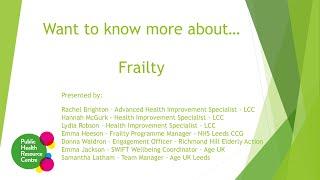 Working to Address Frailty in Leeds