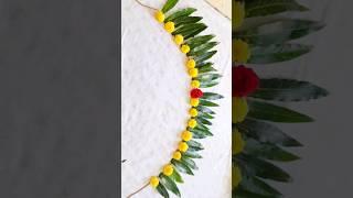 Toran making for main door, Mango leaves toran making, Ugadi decoration, Festival flower decoration