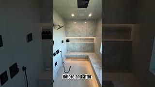 Shower before and after