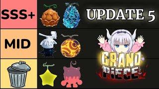 [GPO] OFFICIAL Update 5 Devil Fruit Tier List | Grand Piece Online