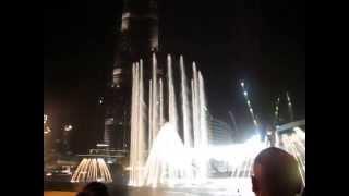 Dancing fountain in Dubai, Burj Khalifa, Han Yimiao Kiss Goodbye, Water show