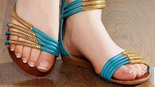 Strappy Flat Sandal Shoes Beautiful Design for Ladies