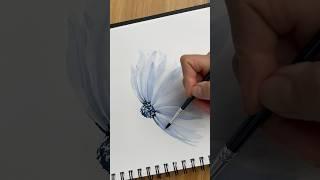How to paint watercolor daisy in layered technique  #watercolortechnique #art #easypainting