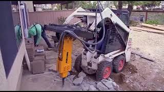 KRONN Hydraulic Hammers RH-45 with 36"  Bobcat S70 Skid Steer at Long Beach, California