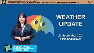 Public Weather Forecast issued at 4PM | September 21, 2024 - Saturday