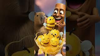 Capybara & Tung Tung Tung Sahur Eat Cute Bee Slime Candy!  Sweetest Honey Treats Ever!