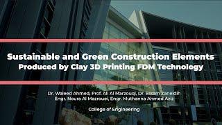 Sustainable and Green Construction Elements Produced by Clay 3D Printing FDM Technology