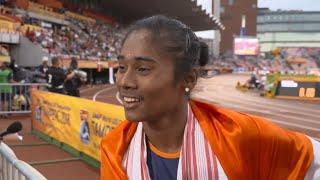 Hima Das' 400m Gold Medal Interview | IAAF World U20 Championships Tampere 2018