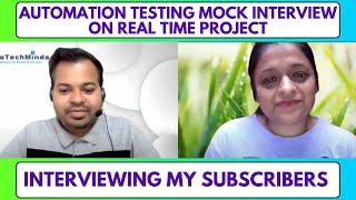 Automation Testing Mock Interview for 1 to 3 YOE | Live Interview by Software Testing by MKT