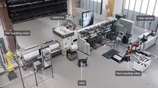 Automated tube processing: laser cutting and tube bending working cell with AGV solution | BLM GROUP