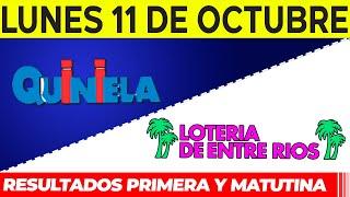 Quinielas Primera y matutina de Córdoba y Entre Rios Lunes 11 de Octubre