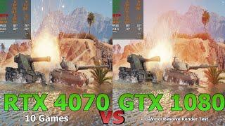 RTX 4070 vs GTX 1080 in 10 games + DaVinci Resolve Test | 1440p | R7 7700