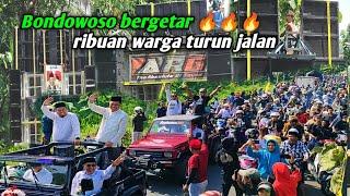 Ribuan warga mengiringi bupati dan wakil Bupati bersama zaka, ARG dan SBS audio Bondowoso