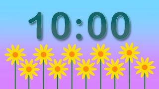 10 Minute Timer: Growing Flowers Animated Visual Timer