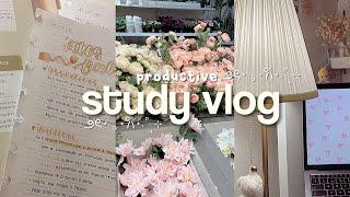 productive study vlog  lots of studying, note-taking, waking up early...