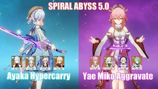 C0 Ayaka Hypercarry & C0 Yae Miko Aggravate | Spiral Abyss 5.0 | Genshin Impact