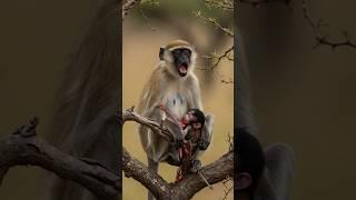 Pity baby with his mother #pity #baby #monkey #viralvideo