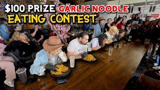 $100 PRIZE GARLIC NOODLE EATING CONTEST at J.A.M. Kitchen in Houston, TX!! #RainaisCrazy