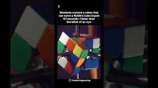 "Robot Solves Rubik’s Cube in 0.1 Sec!  Faster Than a Blink! #shorts"