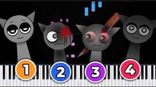 Phase 1,2,3,4 Sprunki Sounds  Piano Tutorial