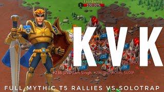 KVK SOLOTRAP ACTION! - FULL MYTHIC T5 RALLIES VS SOLOTRAP! - SOLOTRAP BURN? - Lords Mobile