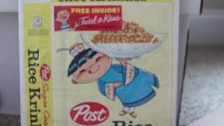 1963 Post RICE KRINKLES So-Hi Cereal Box Wrapper CUTE GRAPHICS