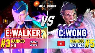 SF6  ENDING WALKER (#3 Ranked Ed) vs CHRIS WONG (#5 Ranked Akuma)  SF6 High Level Gameplay