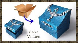 How to make a BOX with Vintage style cardboard | DIY