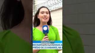 Colunas quebradas e água jorrando em frente ao prédio #balançogerallondrina