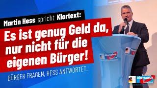 Martin Hess (AfD): "Es ist genug Geld da, nur nicht für die eigenen Bürger!"