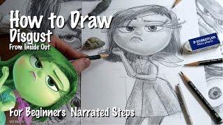 How to Draw Disgust from Disney Pixar's Inside Out for beginners